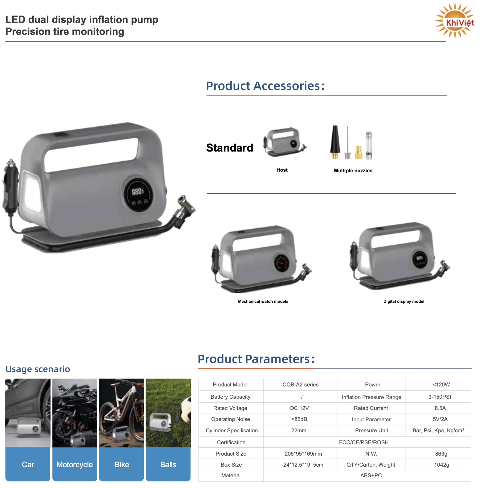 LED Dual Display Inflation Pump