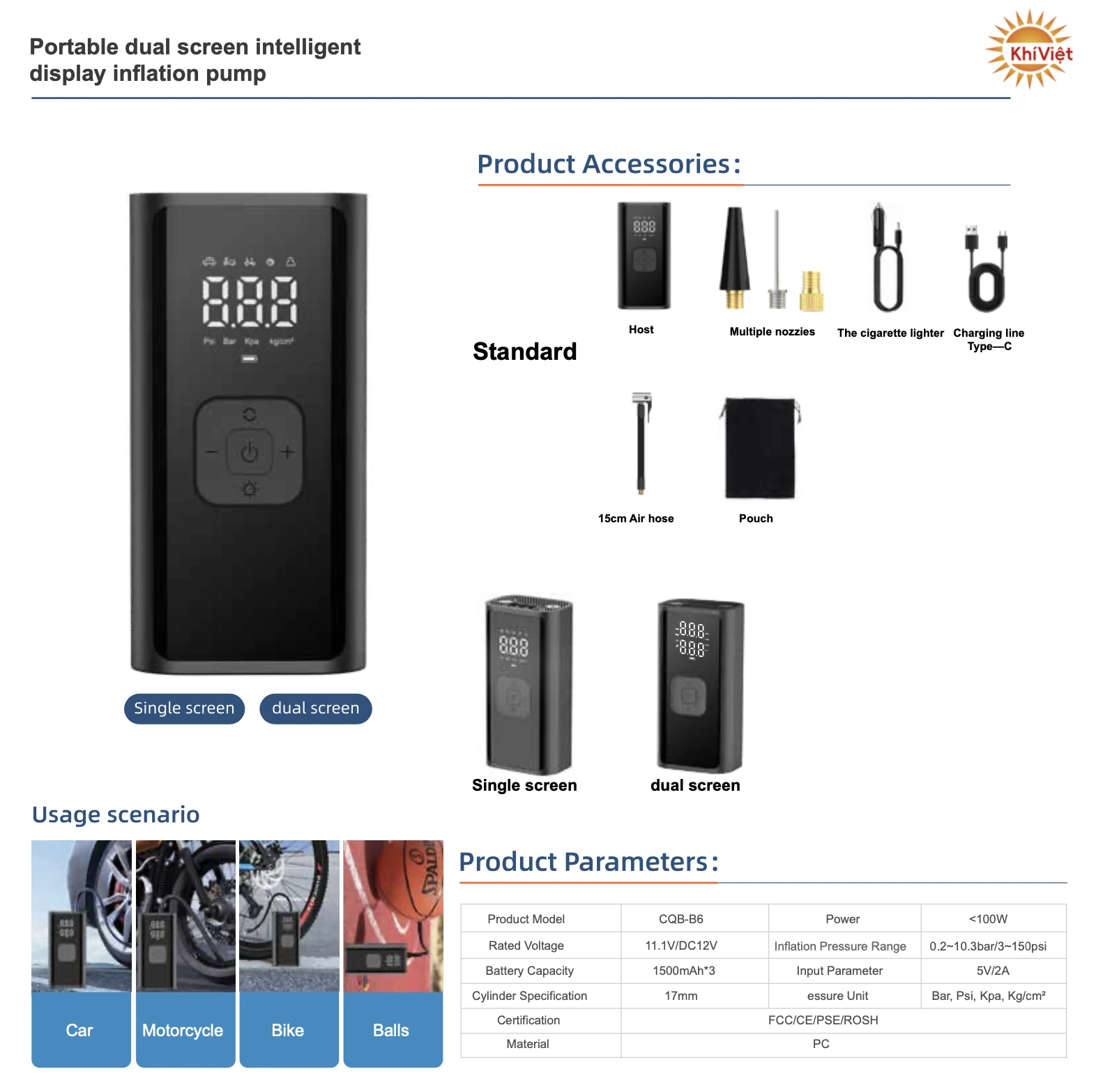 Portable Dual Screen Intelligent Display Pump