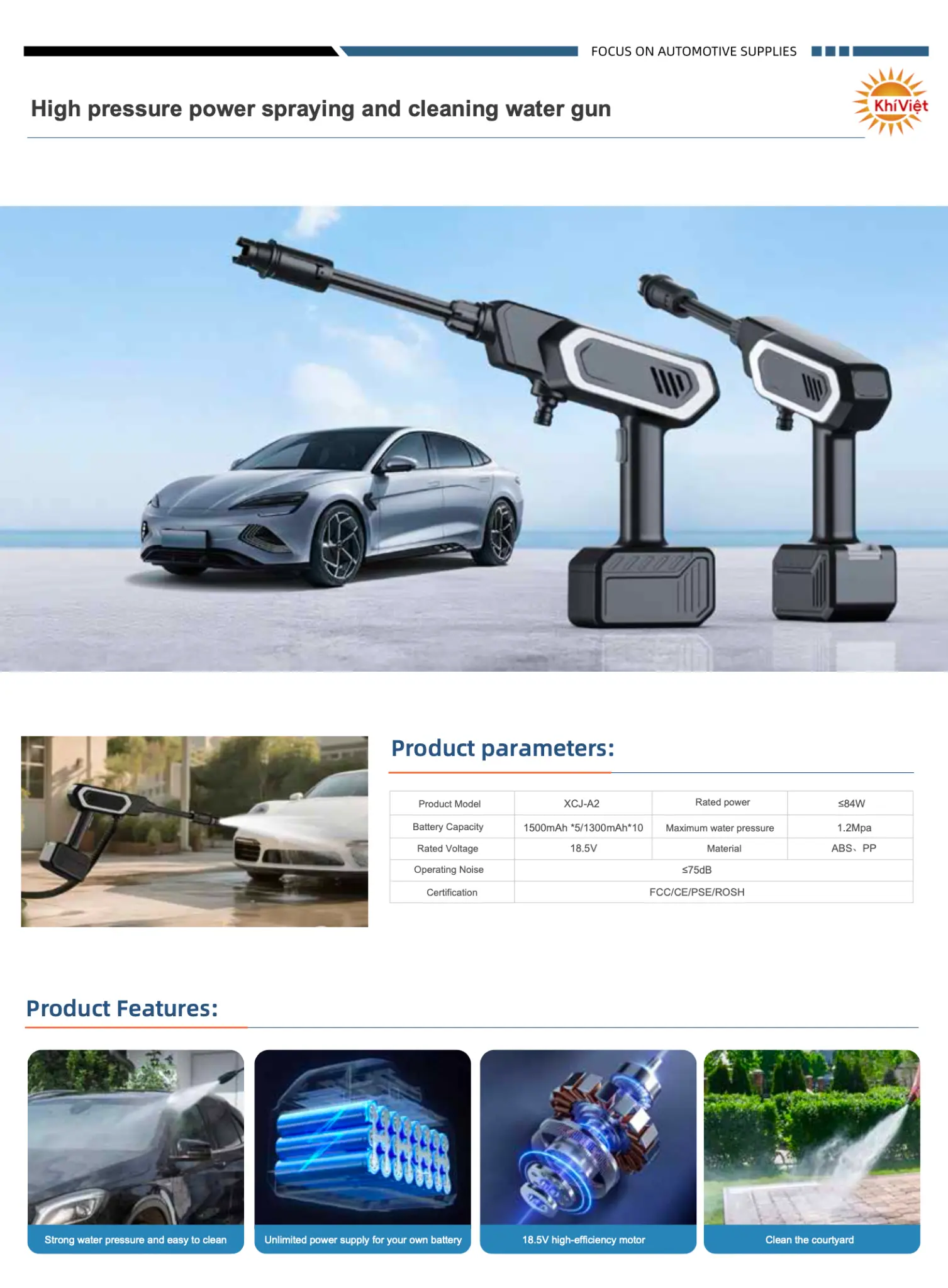 High Pressure Power Spraying and Cleaning Water Gun product details