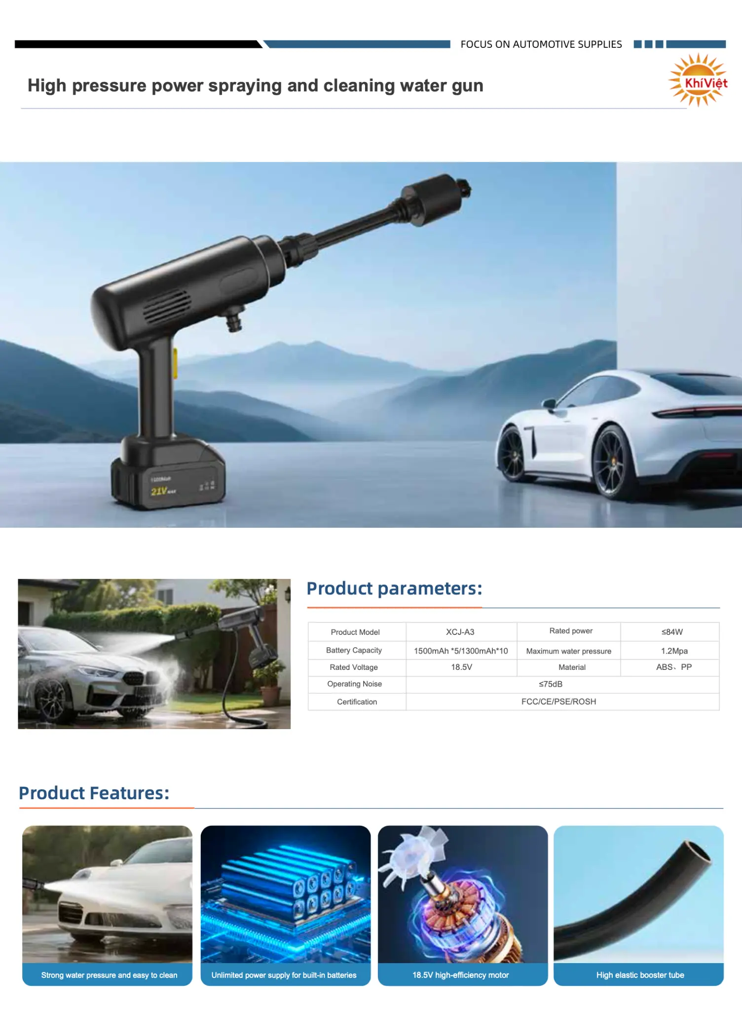 High Pressure Power Spraying and Cleaning Water Gun product details
