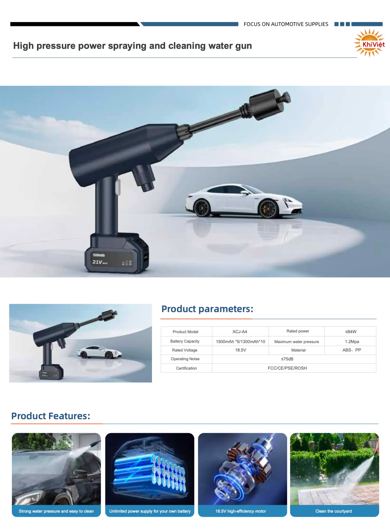 High Pressure Power Spraying and Cleaning Water Gun product details