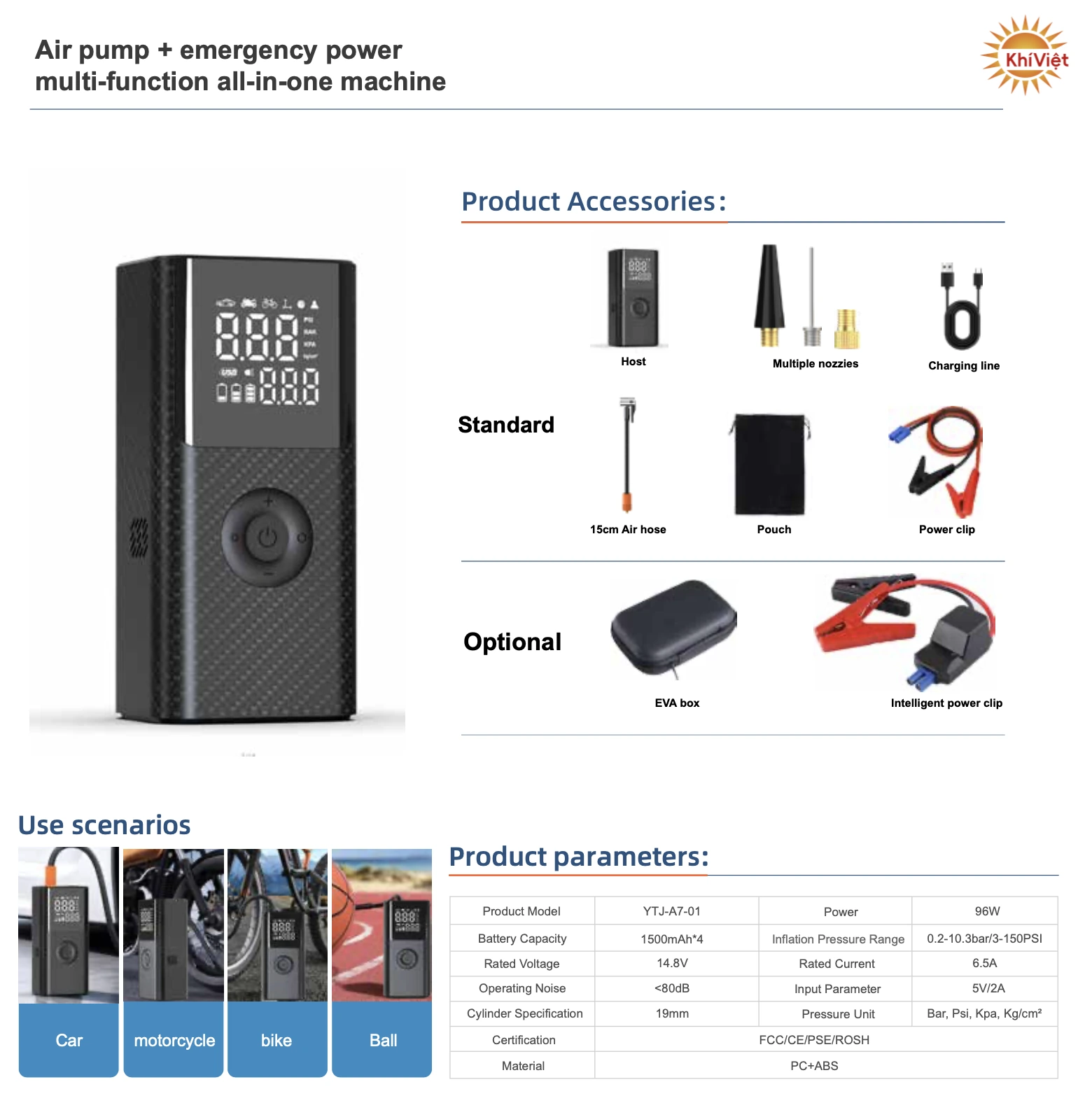 Air Pump + Emergency Power Multi-Function Machine
